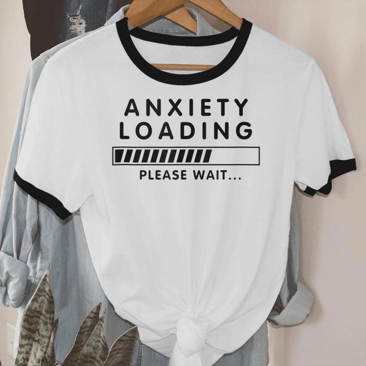 Anxiety Loading Please Wait Anti-Social Introvert Unisex Cotton Ringer T-Shirt