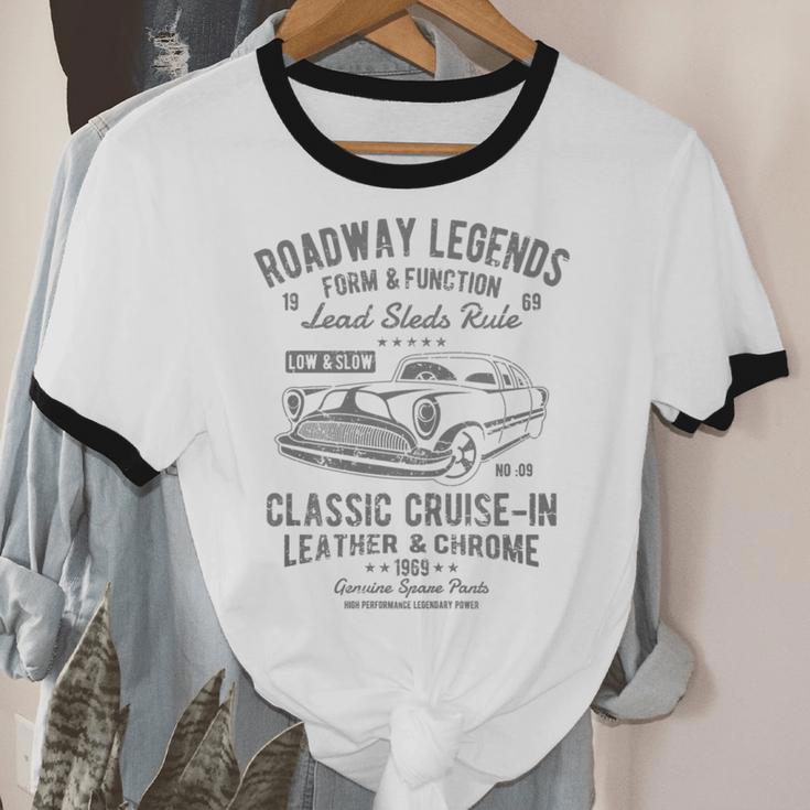 Automotive Nostalgia Classic Car Cruise-In Distressed Premium Tri-Blend Unisex Cotton Ringer T-Shirt