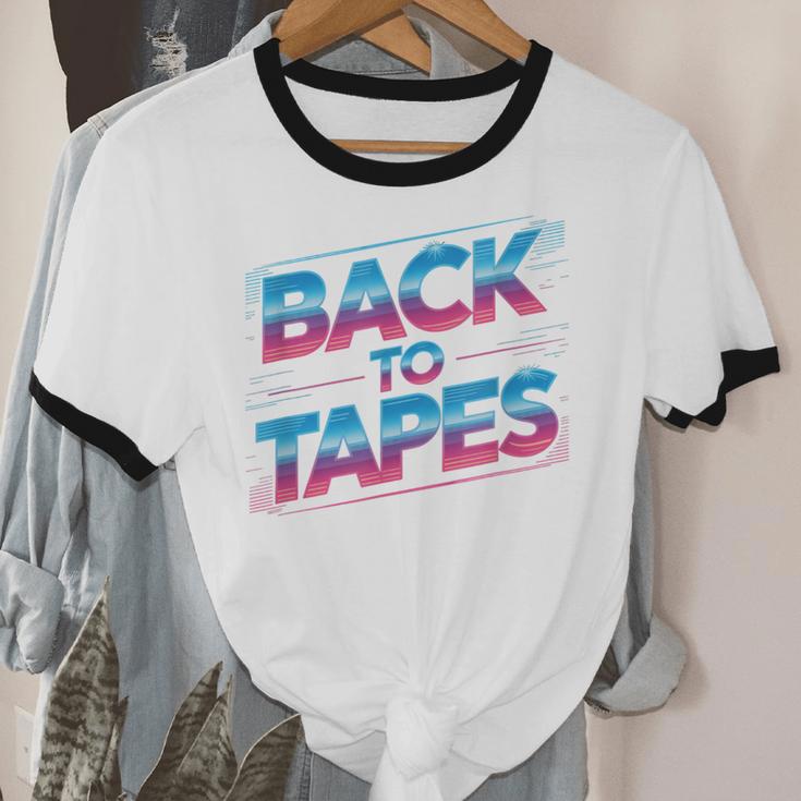Back To Tapes Retro 80s Cassette Mixtape Nostalgia Unisex Cotton Ringer T-Shirt