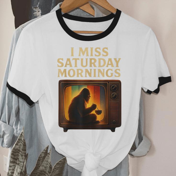 Bigfoot Saturday Morning Nostalgia Unisex Cotton Ringer T-Shirt