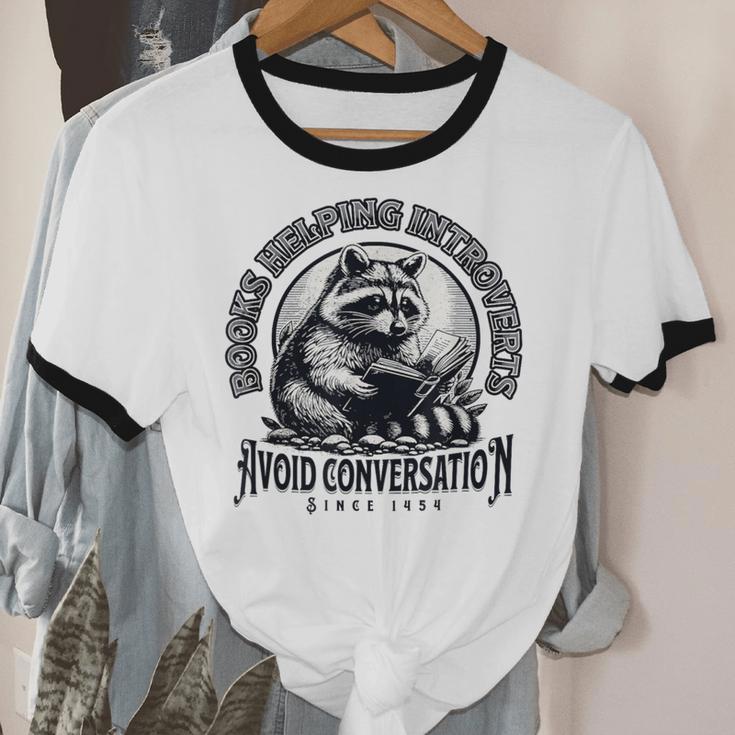 Books Helping Introvert Avoid Conversation Since 1454 Unisex Cotton Ringer T-Shirt Books Helping Introvert Avoid Conversation Since 1454 Unisex Cotton Ringer T-Shirt