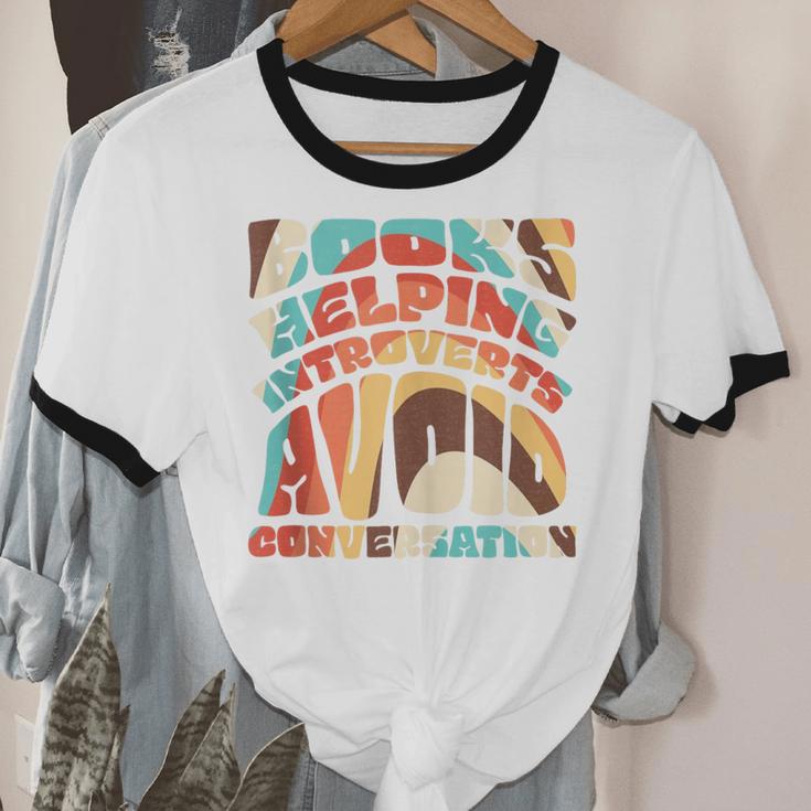 Books Helping Introverts Avoid Conversation Unisex Cotton Ringer T-Shirt