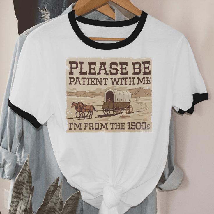 Boomer Millennial Please Be Patient I'm From The 1900s Unisex Cotton Ringer T-Shirt