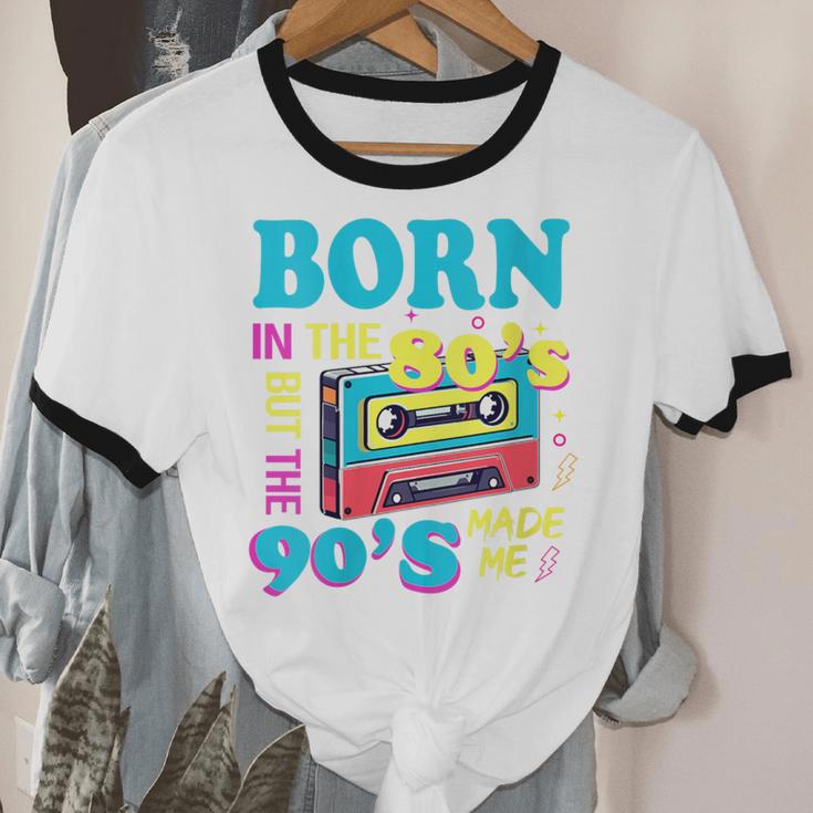 Born In The 80's But 90's Made Me Nostalgia Cassette Tape Unisex Cotton Ringer T-Shirt