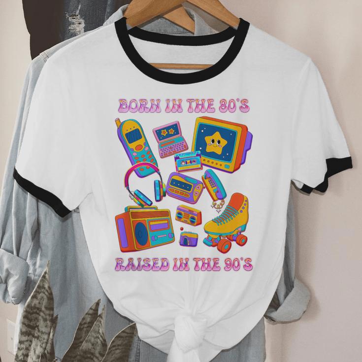 Born In The 80s Raised In The 90s Nostalgia Retro Memories Unisex Cotton Ringer T-Shirt