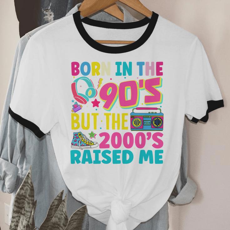 Born In The 90's But The 2000's Raised Me Y2K Nostalgia Unisex Cotton Ringer T-Shirt