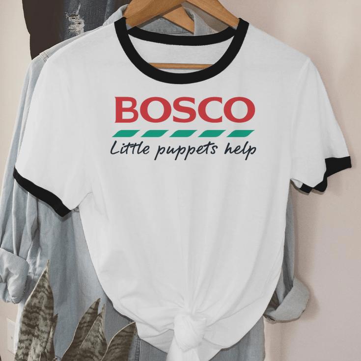 Bosco Little Puppets Help Irish Nostalgia Retro 80s Premium Tri-Blend Unisex Cotton Ringer T-Shirt