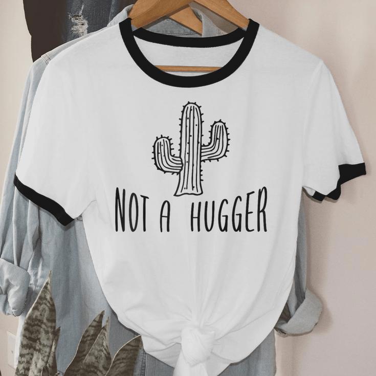 Cactus Not A Hugger Homebody Introvert Raglan Baseball Tee Unisex Cotton Ringer T-Shirt