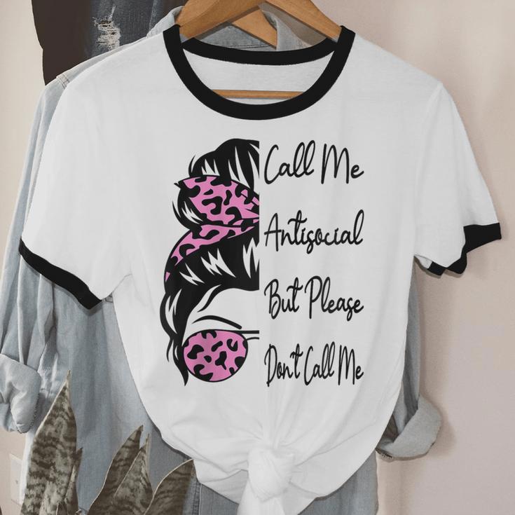 Call Me Antisocial But Please Don't Call Me Introvert Raglan Baseball Tee Unisex Cotton Ringer T-Shirt
