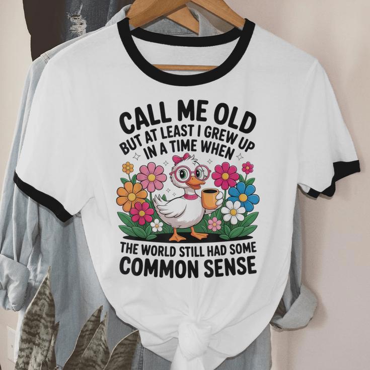 Call Me Old Seniors Nostalgia Retro Humor Casual Unisex Cotton Ringer T-Shirt