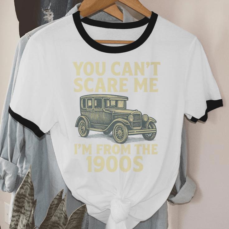 You Can't Scare Me I'm From The 1900s Retro Vintage Car Premium Unisex Cotton Ringer T-Shirt