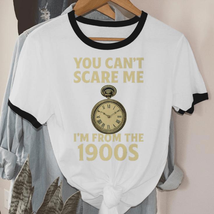 You Can't Scare Me I'm From The 1900s Vintage Pocket Watch Premium Unisex Cotton Ringer T-Shirt