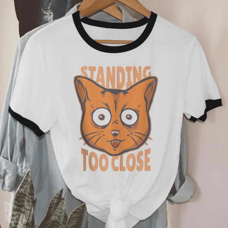 Cat Lover Antisocial Too Close Introvert People Hater Unisex Cotton Ringer T-Shirt Cat Lover Antisocial Too Close Introvert People Hater Unisex Cotton Ringer T-Shirt