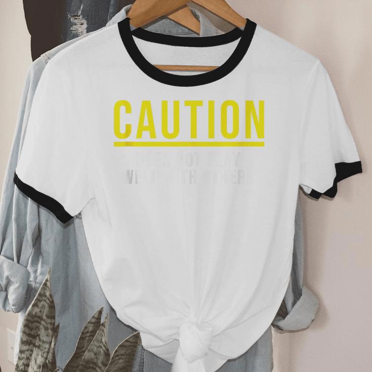 Caution Does Not Play Well With Others Introvert Unisex Cotton Ringer T-Shirt Caution Does Not Play Well With Others Introvert Unisex Cotton Ringer T-Shirt