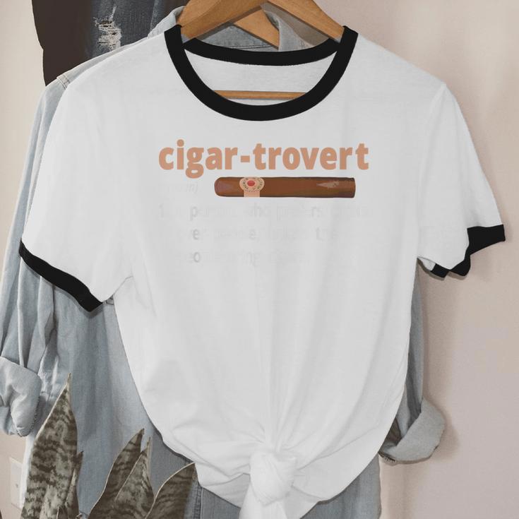 Cigar-Trovert Cigar Smoking Humor Definition Introvert Unisex Cotton Ringer T-Shirt Cigar-Trovert Cigar Smoking Humor Definition Introvert Unisex Cotton Ringer T-Shirt