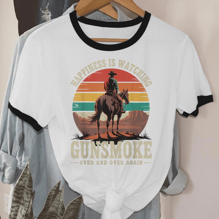 Classic Western Nostalgia Cowboy Sunset Unisex Cotton Ringer T-Shirt Classic Western Nostalgia Cowboy Sunset Unisex Cotton Ringer T-Shirt