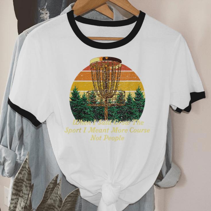 More Course Not People Disc Golf Introvert Golfer Antisocial Unisex Cotton Ringer T-Shirt