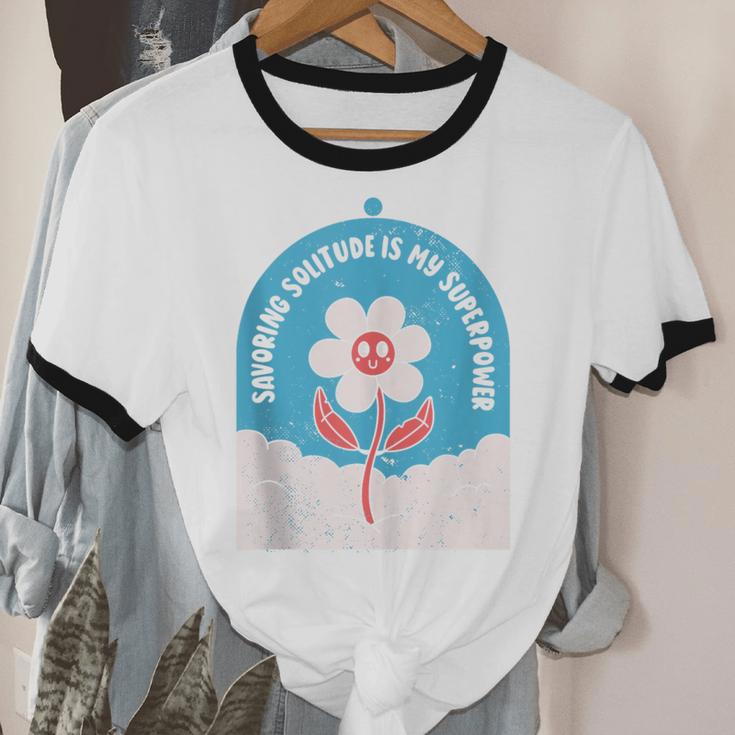 Cute Introvert Shy Teen Anti-Social Inner Strength Unisex Cotton Ringer T-Shirt