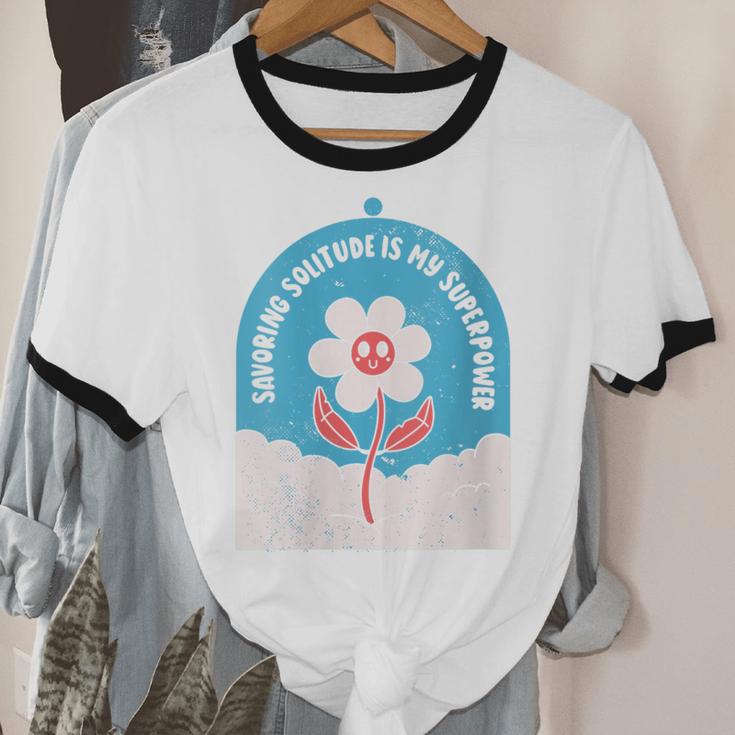 Cute Introvert Shy Teen Anti-Social Inner Strength Unisex Cotton Ringer T-Shirt