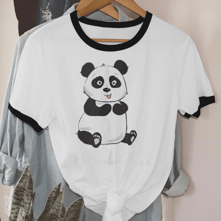 Cute Introvert Vibes – Panda Hello & Goodbye Unisex Cotton Ringer T-Shirt Cute Introvert Vibes – Panda Hello & Goodbye Unisex Cotton Ringer T-Shirt