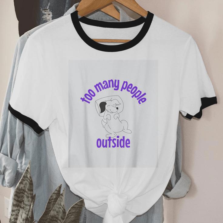 Cute Puppy With a Quote For Introverts Unisex Cotton Ringer T-Shirt Cute Puppy With a Quote For Introverts Unisex Cotton Ringer T-Shirt