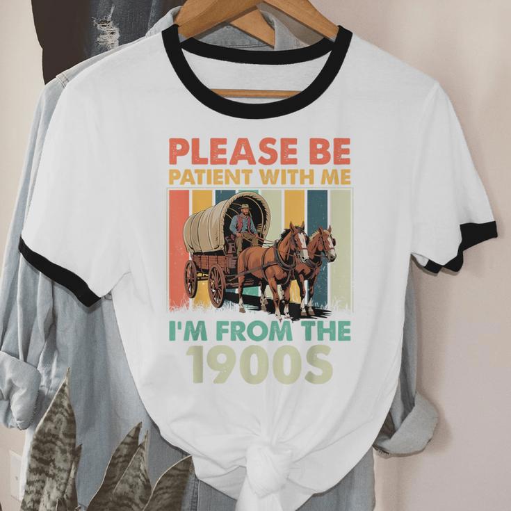 Dad Fathers Day Please Be Patient I'm From The 1900s Unisex Cotton Ringer T-Shirt