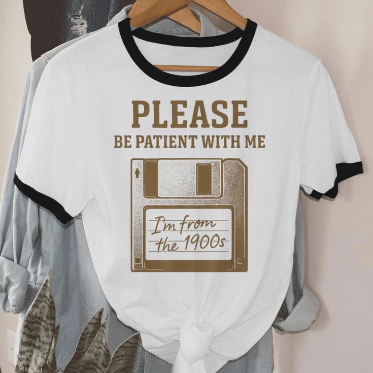 Dad Joke I'm From The 1900s Old Floppy Disk Programmer Unisex Cotton Ringer T-Shirt Dad Joke I'm From The 1900s Old Floppy Disk Programmer Unisex Cotton Ringer T-Shirt