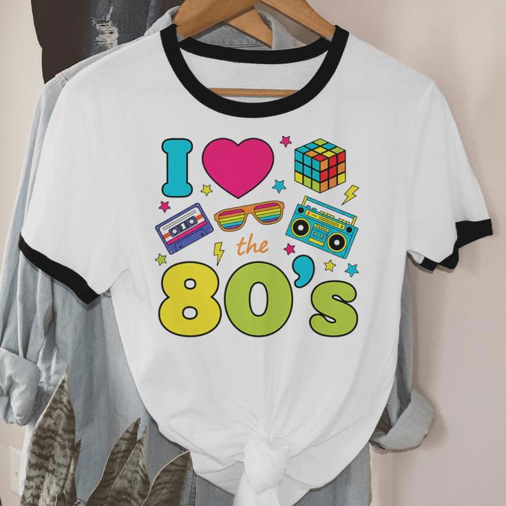 Dad I Love The 80's Retro 80s Nostalgia For Dad Premium Tri-Blend Unisex Cotton Ringer T-Shirt