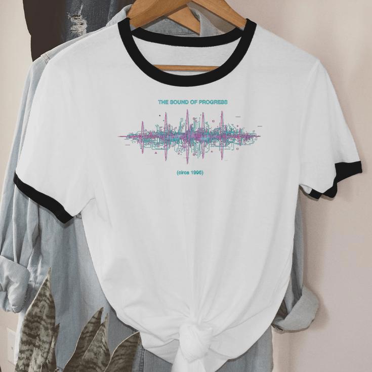 DIAL UP Modem Sound Of Progress 1996 Gen X Tech Nostalgia Premium Tri-Blend Unisex Cotton Ringer T-Shirt