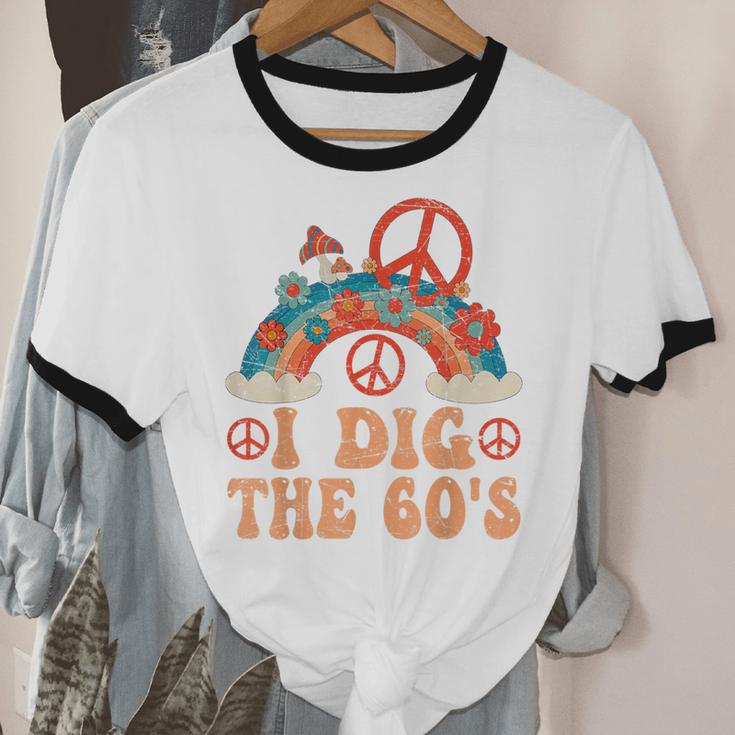I Dig The 60s Aesthetic Nostalgia 1960's Retro 60s Party Unisex Cotton Ringer T-Shirt