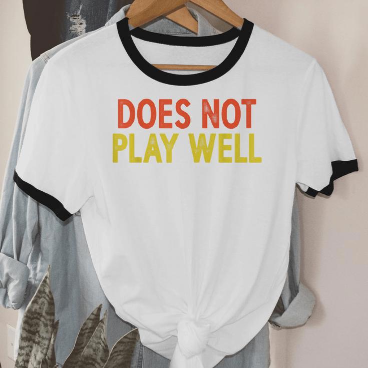 Does Not Play Well I Introvert Unisex Cotton Ringer T-Shirt