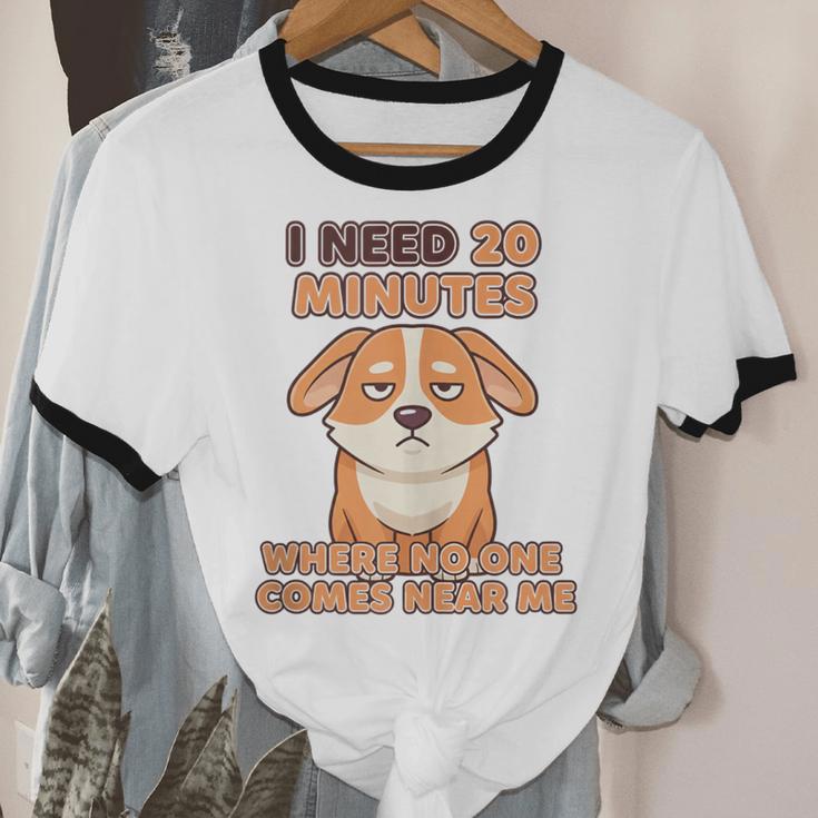 Dog Introvert I Need 20 Minutes Where No One Comes Unisex Cotton Ringer T-Shirt Dog Introvert I Need 20 Minutes Where No One Comes Unisex Cotton Ringer T-Shirt