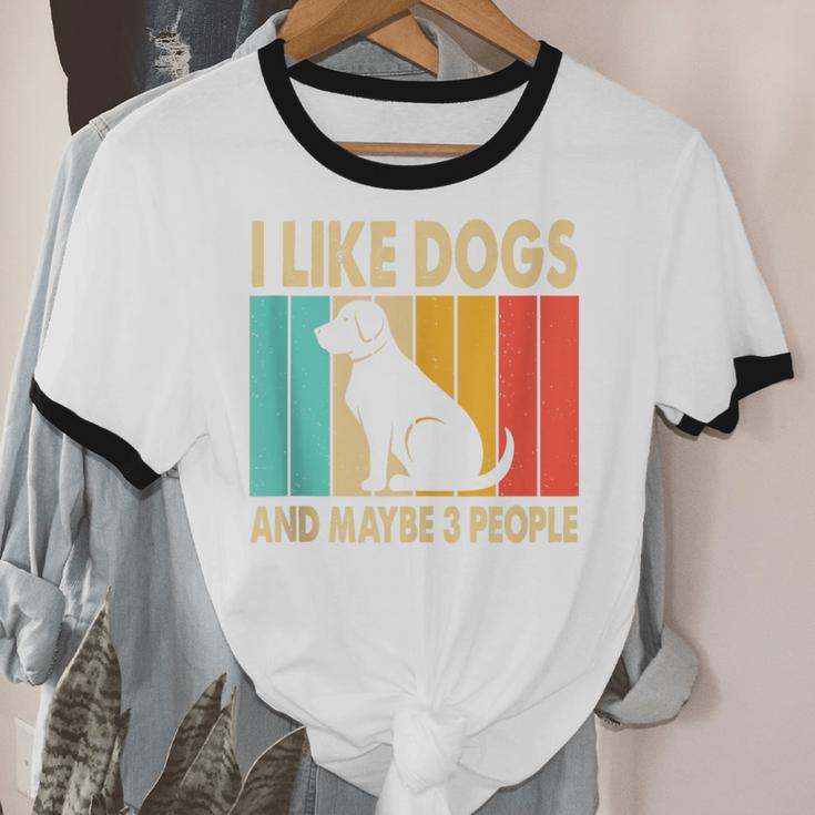 I Like Dogs And Maybe 3 People Introvert Unisex Cotton Ringer T-Shirt I Like Dogs And Maybe 3 People Introvert Unisex Cotton Ringer T-Shirt