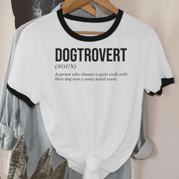 Dogtrovert Definition Dog Lover Introvert Women Men Unisex Cotton Ringer T-Shirt