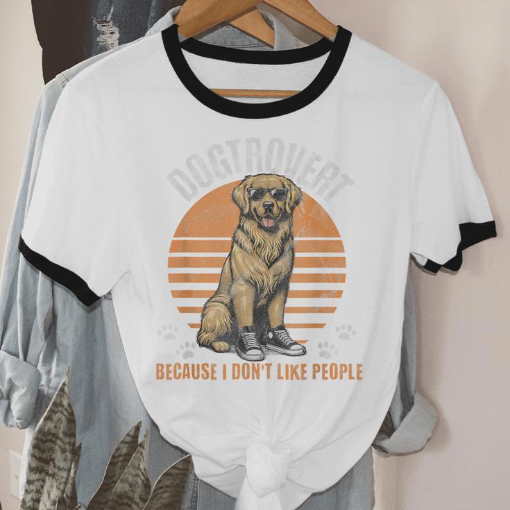 Dogtrovert Definition For Introvert Dog Lovers Unisex Cotton Ringer T-Shirt