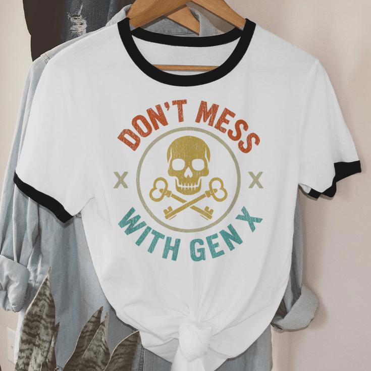 Don't Mess With Gen X Vintage Grunge Skull 80s Nostalgia Unisex Cotton Ringer T-Shirt Don't Mess With Gen X Vintage Grunge Skull 80s Nostalgia Unisex Cotton Ringer T-Shirt