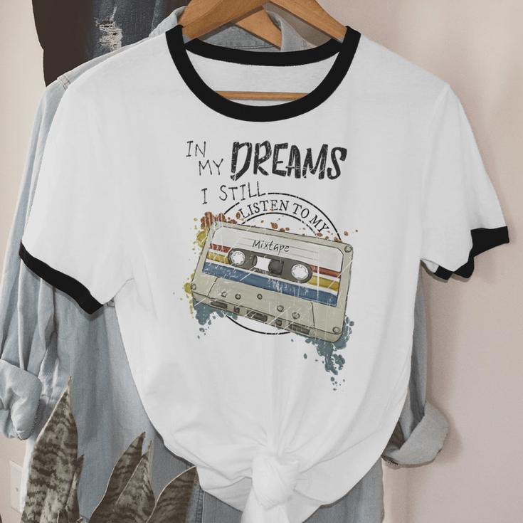 Dreams Of Music Mixtapes Retro Cassette Lifestyle Nostalgia Premium Tri-Blend Unisex Cotton Ringer T-Shirt