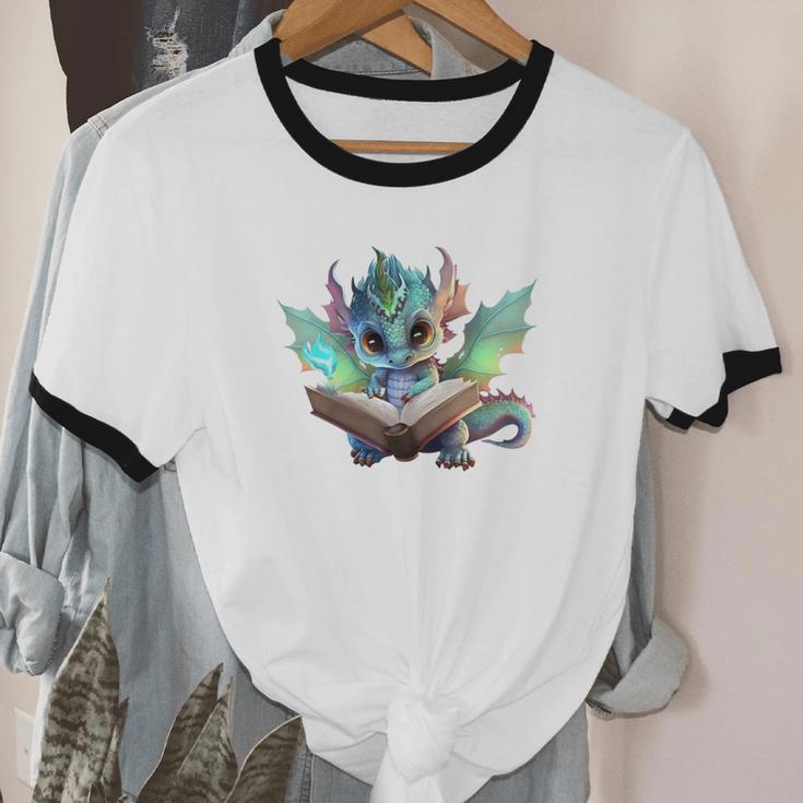 Easily Distracted By Dragon And Books Introvert Shirt Unisex Cotton Ringer T-Shirt Easily Distracted By Dragon And Books Introvert Shirt Unisex Cotton Ringer T-Shirt