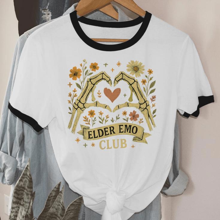Elder Emo Club Skeleton Hands Heart Nostalgia Unisex Cotton Ringer T-Shirt Elder Emo Club Skeleton Hands Heart Nostalgia Unisex Cotton Ringer T-Shirt