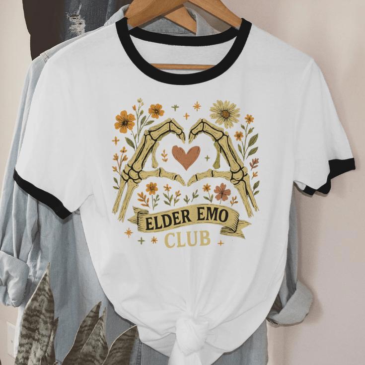Elder Emo Club Skeleton Hands Heart Nostalgia Unisex Cotton Ringer T-Shirt Elder Emo Club Skeleton Hands Heart Nostalgia Unisex Cotton Ringer T-Shirt