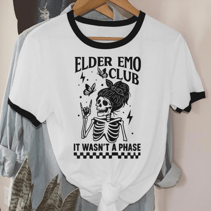 Elder Emo Club Skeleton Nostalgia It Wasn't a Phase Mom Unisex Cotton Ringer T-Shirt Elder Emo Club Skeleton Nostalgia It Wasn't a Phase Mom Unisex Cotton Ringer T-Shirt