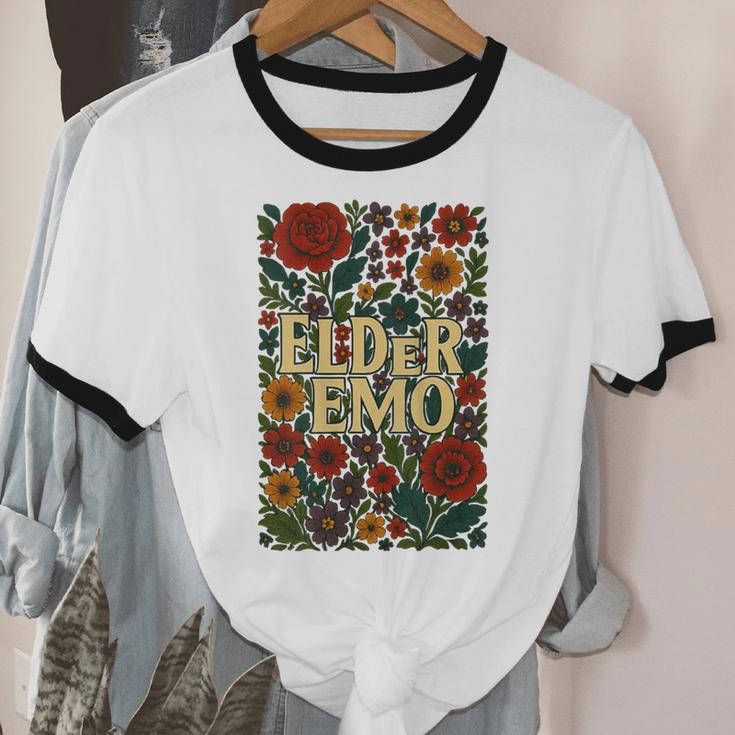 Elder Emo Floral Gothic Vintage Nostalgia Unisex Cotton Ringer T-Shirt Elder Emo Floral Gothic Vintage Nostalgia Unisex Cotton Ringer T-Shirt