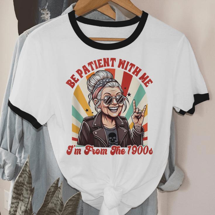 Elder Emo Grandma Nana Be Patient With Me I'm From The 1900s Unisex Cotton Ringer T-Shirt
