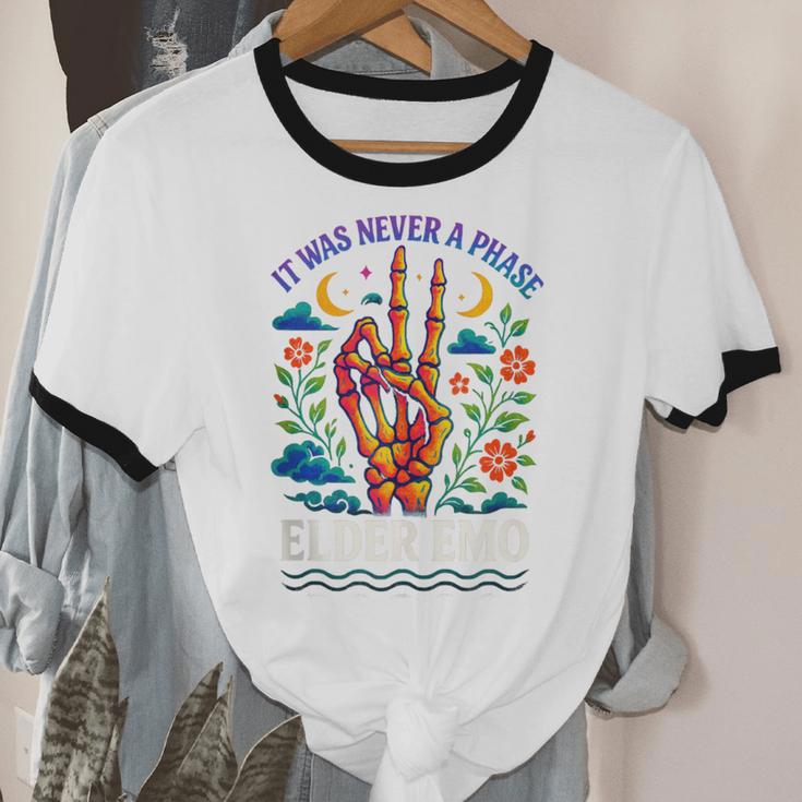 Elder Emo Nostalgia Skeleton Hand Unisex Cotton Ringer T-Shirt