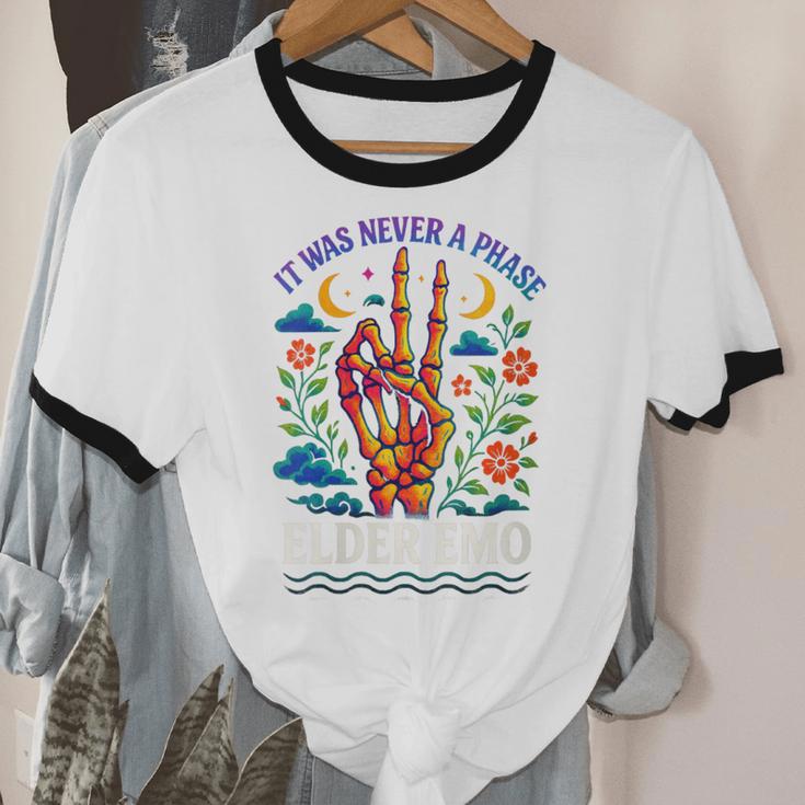 Elder Emo Nostalgia Skeleton Hand Unisex Cotton Ringer T-Shirt
