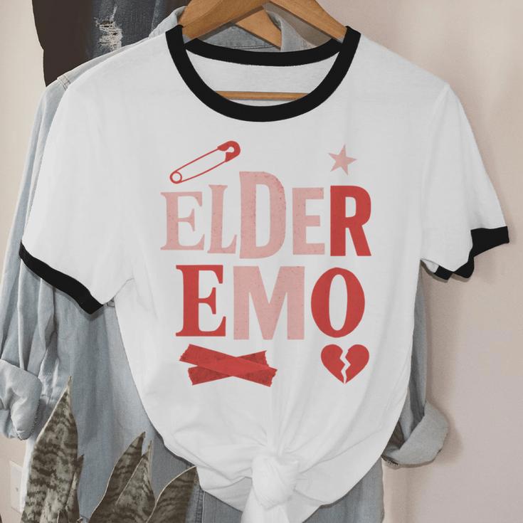 Elder Emo Retro Punk Typography Nostalgia Unisex Cotton Ringer T-Shirt