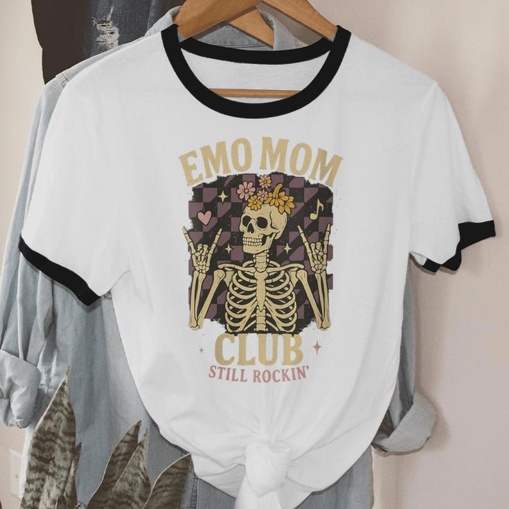 Emo Mom Club Still Rockin Skeleton Nostalgia Women Mother Unisex Cotton Ringer T-Shirt