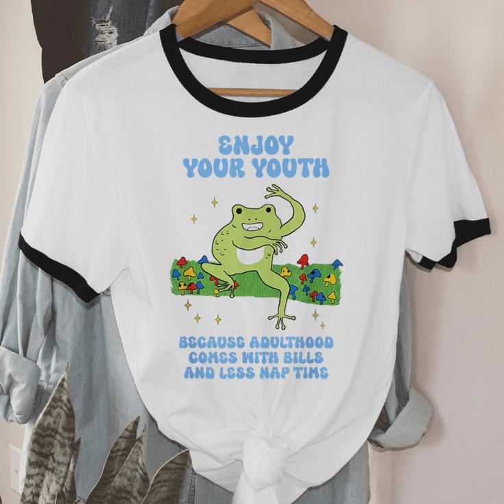 Enjoy Adulthood Comes With Bills Nostalgia Regret Unisex Cotton Ringer T-Shirt Enjoy Adulthood Comes With Bills Nostalgia Regret Unisex Cotton Ringer T-Shirt