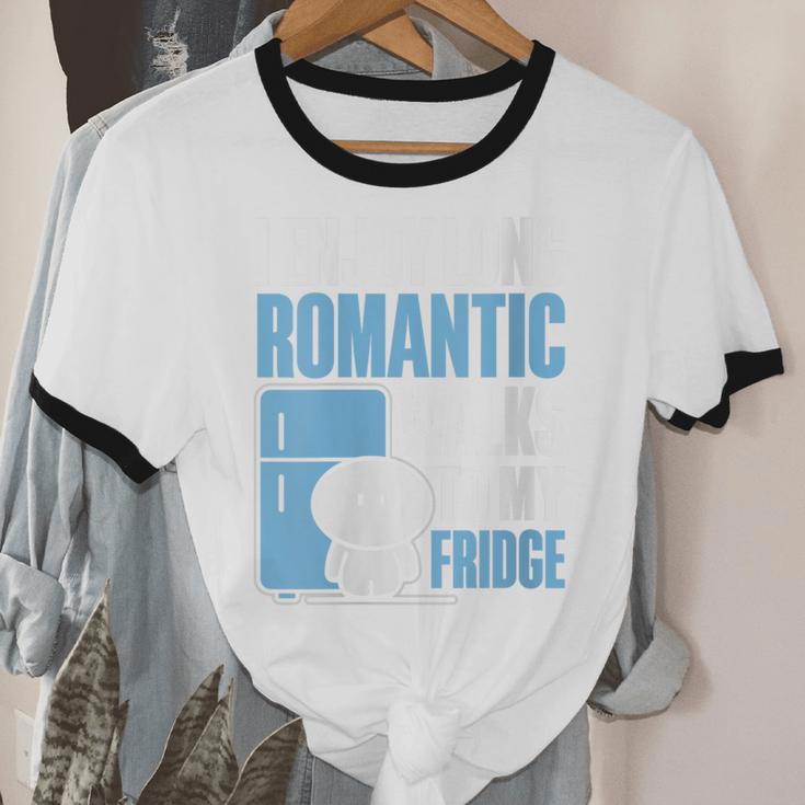 I Enjoy Long Romantic Walks To My Fridge Introvert Unisex Cotton Ringer T-Shirt I Enjoy Long Romantic Walks To My Fridge Introvert Unisex Cotton Ringer T-Shirt