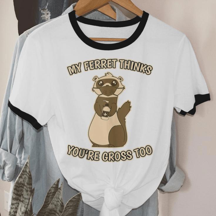 Ew People Ferret Saying Mask Introvert Ferrets Unisex Cotton Ringer T-Shirt Ew People Ferret Saying Mask Introvert Ferrets Unisex Cotton Ringer T-Shirt
